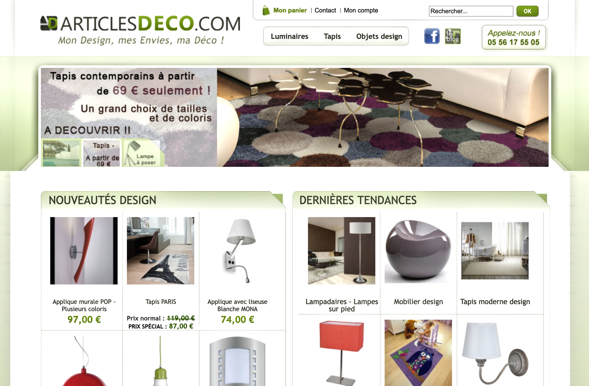 Articles Déco site Magento B2C