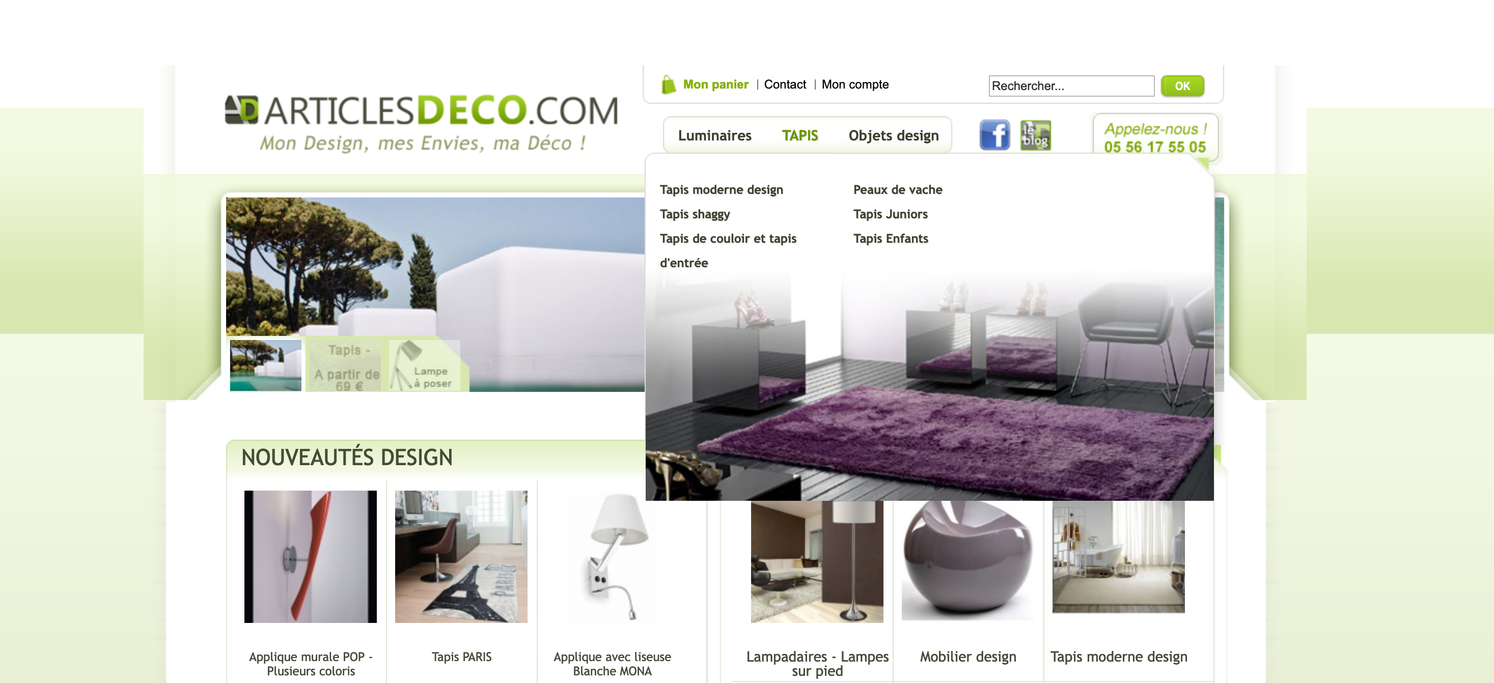 Site Magento e‑commerce B2C décoration