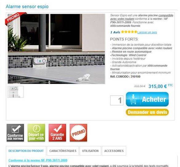 Fiche produit détail Magento B2C