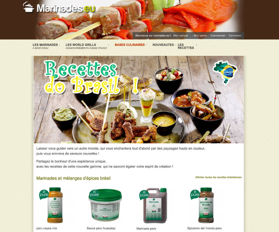 Marinades.eu site Magento B2B