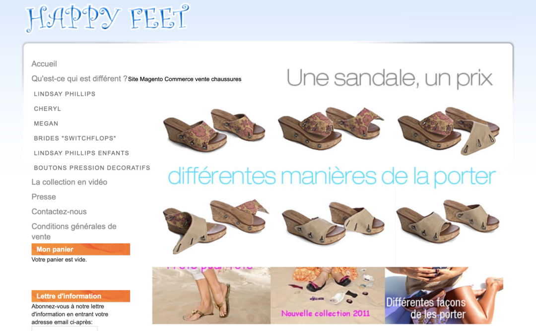 Happyfeet : création de site Magento pour vente de chaussures personnalisables