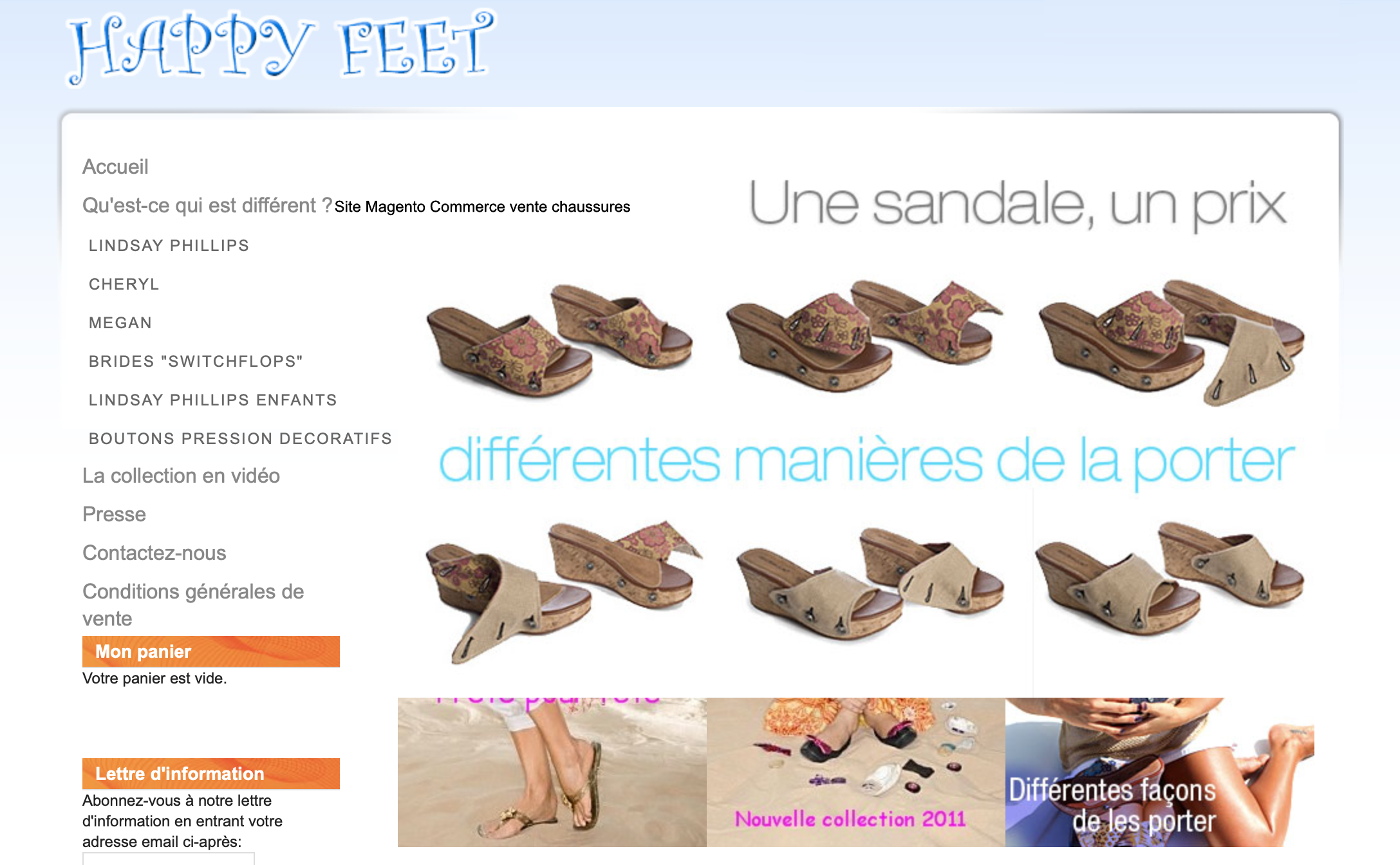 Site Magento Commerce vente chaussures